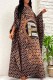Black Brown Casual Print Letter Off the Shoulder One Step Skirt Dresses