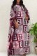 Burgundy Casual Print Letter Off the Shoulder One Step Skirt Dresses