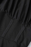 Pink Sexy Solid Patchwork Slit Fold Halter Pencil Skirt Dresses