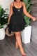 Black Sexy Print Flounce Spaghetti Strap One Step Skirt Dresses