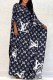 Black And White Casual Print Letter Off the Shoulder One Step Skirt Dresses