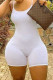 White Sexy Casual Solid Basic O Neck Skinny Sling Romper