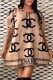 Khaki Casual Print Letter Hooded Collar Straight Dresses