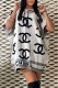 White Casual Print Letter Hooded Collar Straight Dresses