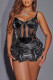 Black Sexy Street Solid Patchwork Regular Low Waist Solid Color Bottoms