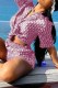 Rose Red Casual Print Patchwork Letter Turndown Collar Short Sleeve Two Pieces