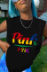 Black Casual Street Print Patchwork Slit O Neck Tops