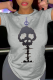 Grey Casual Street Skull Patchwork O Neck T-Shirts