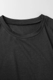 Red Casual Solid Basic O Neck Short Sleeve Two Pieces