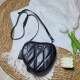 Matte Black Street Simplicity Geometric Patchwork Zipper Bags