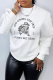 White Street Print Skull Patchwork O Neck Tops