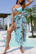 Sky Blue Sexy Print Patchwork 3 Piece Sets