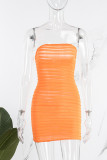 Red Sexy Solid Backless Strapless Sleeveless Dress Dresses