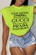 Light Green Casual Street Print Letter O Neck T-Shirts