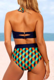 Colour Sexy Print Patchwork Swimwears