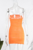 Red Sexy Solid Backless Strapless Sleeveless Dress Dresses