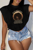 Pink Casual Print Slit O Neck T-Shirts