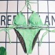Fluorescent Green Sexy Letter Bandage Swimwears