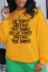 Yellow Street Daily Print Patchwork Letter O Neck Tops
