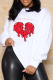 White Casual Print Patchwork O Neck Tops