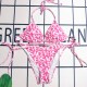 Pink Sexy Letter Bandage Swimwears