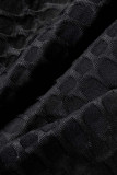 Black Sexy Solid Patchwork Backless Halter Skinny Rompers