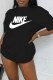 Black Street Print Letter O Neck T-Shirts