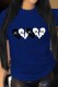 Blue Casual Print Patchwork O Neck T-Shirts
