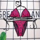 Burgundy Sexy Letter Bandage Swimwears