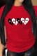 Red Casual Print Patchwork O Neck T-Shirts