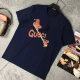 Black Casual Fashion Print Letter O Neck T-Shirts