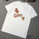 White Casual Fashion Print Letter O Neck T-Shirts