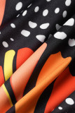 Colour Sexy Print Hollowed Out Backless Strapless Skinny Jumpsuits