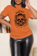 Orange Street Vintage Skull Patchwork O Neck T-Shirts