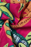 Green Casual Vacation Floral Bandage Spaghetti Strap Printed Dress Dresses