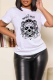 White Street Vintage Skull Patchwork O Neck T-Shirts
