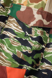Camouflage Casual Street Print Patchwork High Waist Straight Patchwork Bottoms