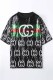 Black Casual Letter Sequins O Neck Straight Dresses