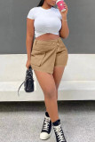Black Casual Solid Patchwork Regular High Waist Conventional Patchwork Bottoms