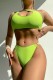 Green Sexy Solid Hollowed Out Backless Swimwears (With Paddings)