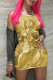 Yellow Casual Print Basic O Neck Sleeveless Dress Dresses