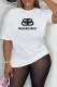 White Street Print Letter O Neck T-Shirts