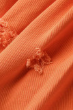 Tangerine Street Solid Patchwork Fold High Waist Type A Solid Color Bottoms