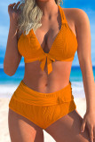 Blue Sexy Solid Backless Swimwears (With Paddings)