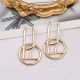 Gold Simplicity Geometric Patchwork Letter Earrings