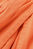 Tangerine Street Solid Patchwork Fold High Waist Type A Solid Color Bottoms