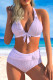Light Purple Sexy Solid Backless Swimwears (With Paddings)