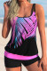 Purple Sexy Print Backless Swimwears (With Paddings)