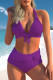 Purple Sexy Solid Backless Swimwears (With Paddings)