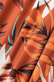 Brown Sexy Print Patchwork Slit Halter Printed Dress Dresses